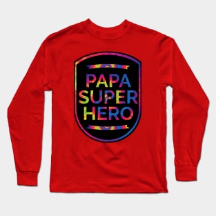 Papa superHero T Dye Long Sleeve T-Shirt